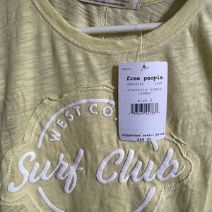 Free People Lemon Surf Club Tee